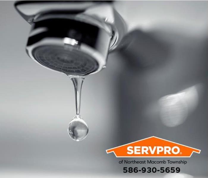 A faucet is left trickling water to prevent frozen pipes.